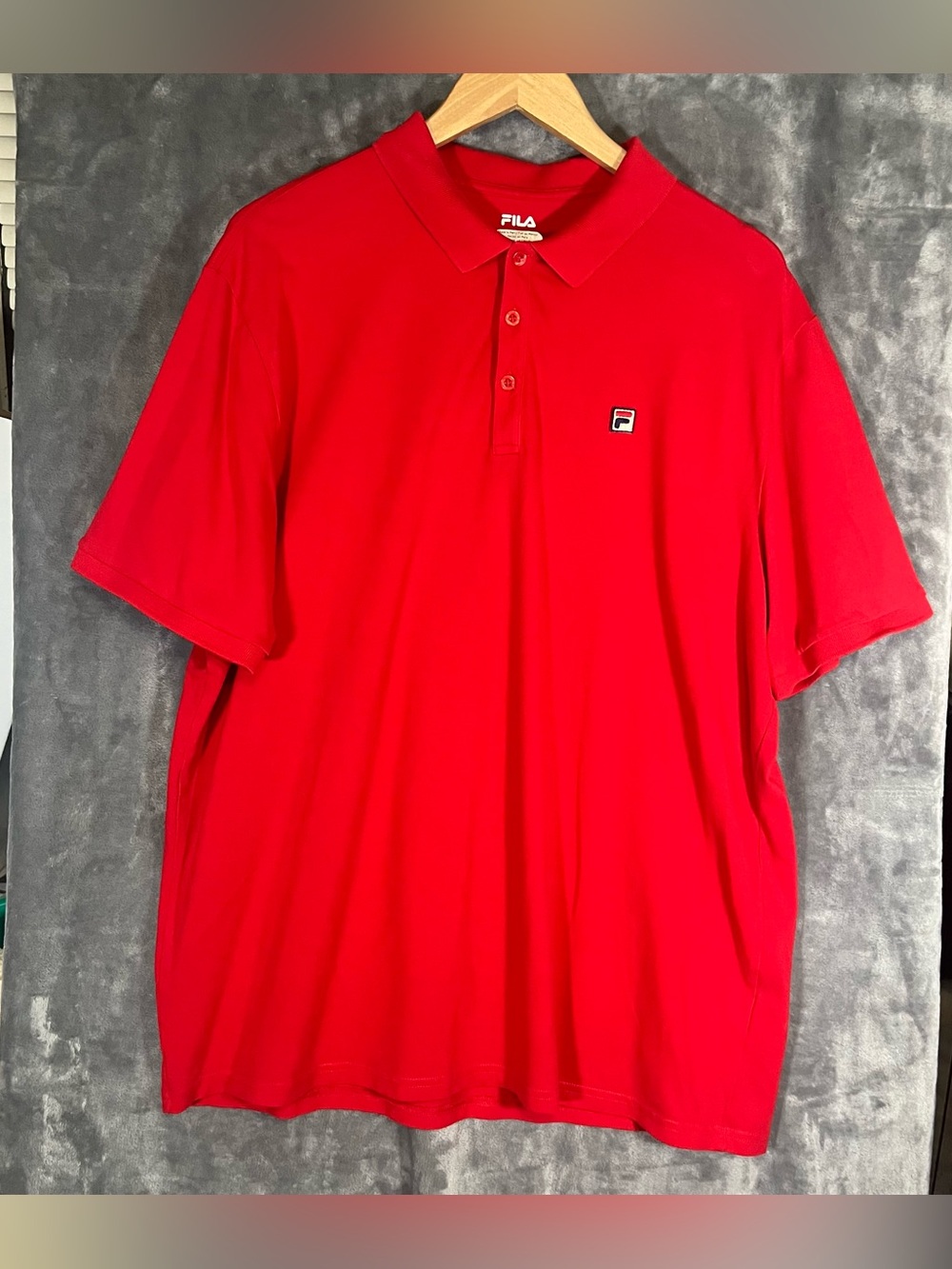 Fila Red Short-Sleeve Polo with Chest Logo